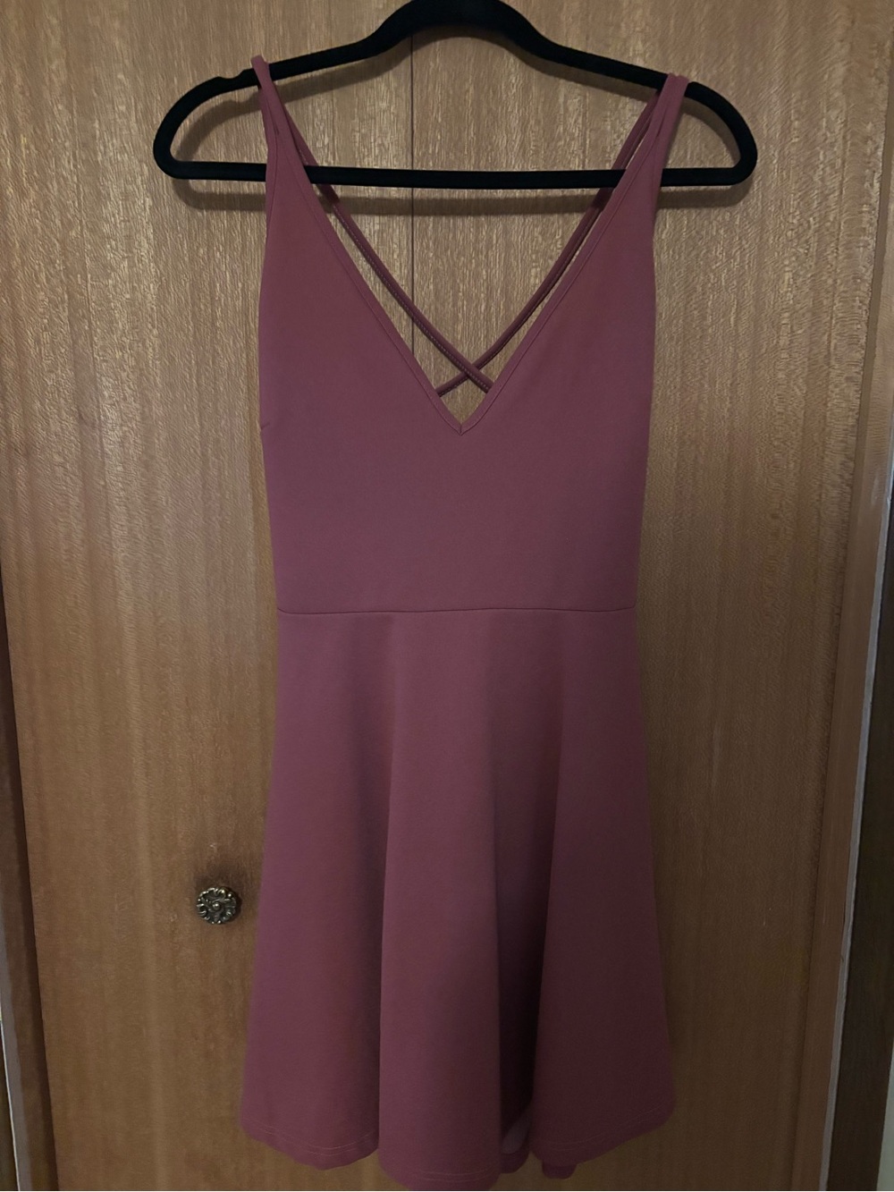 Sleeveless V-Neck A-Line Dress in Dusty Rose